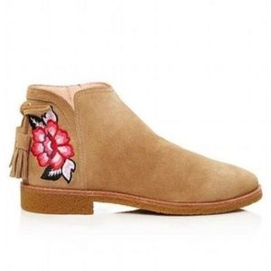 NWoB Kate Spade NY Embroidered Suede Booties